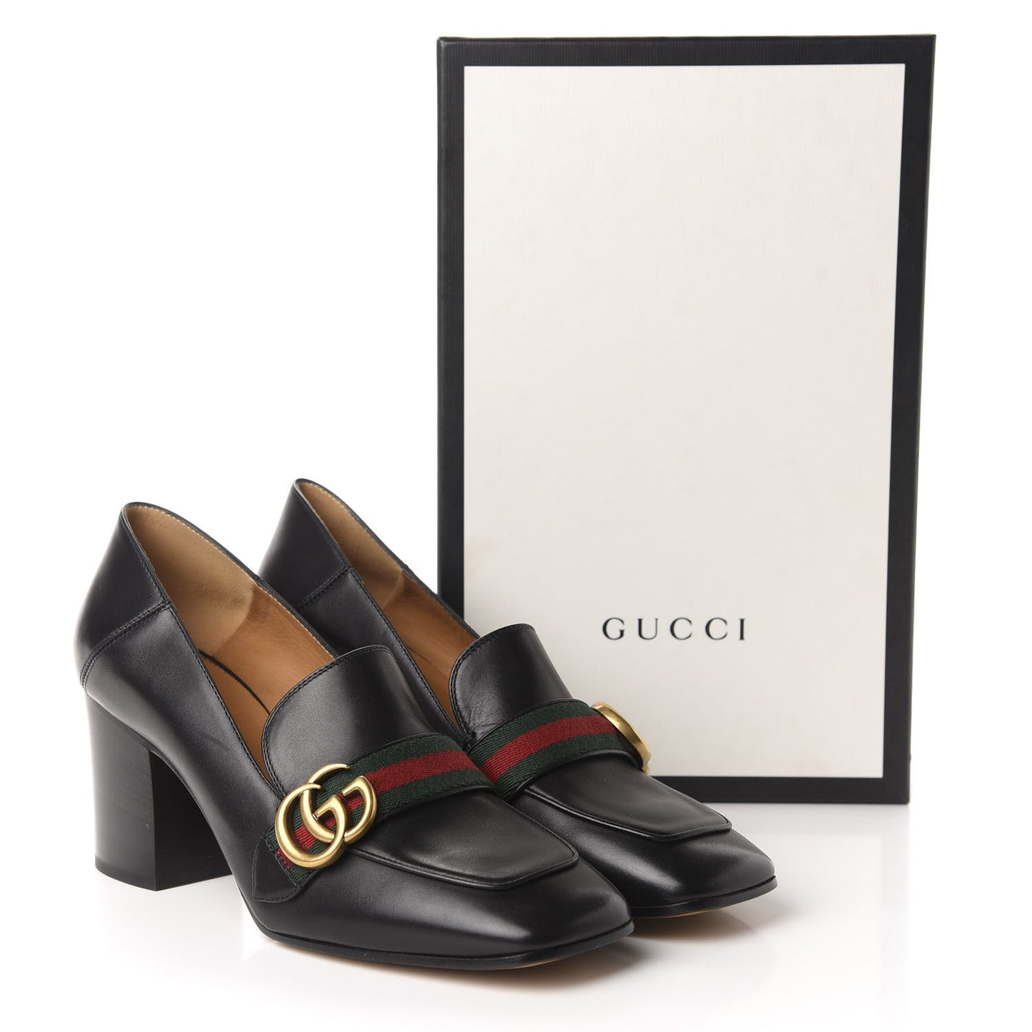 Calfskin Web Peyton Loafer Pumps 39.5 Black