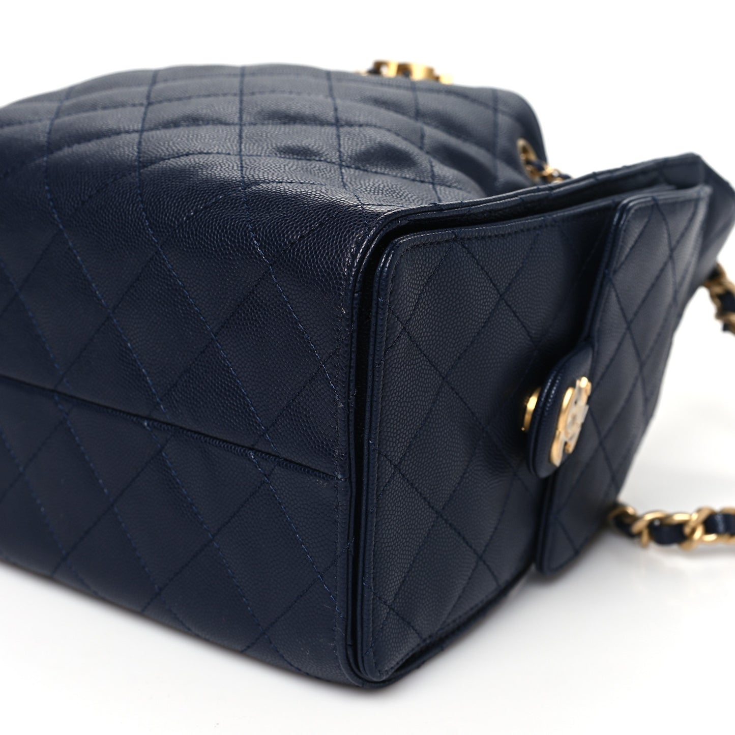 Caviar Quilted Small Chanel 25 Handbag Dark Navy