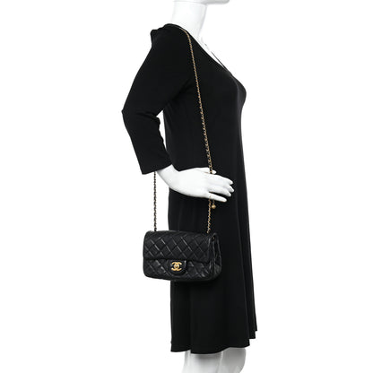 Chanel Lambskin Quilted Mini Rectangular Pearl Crush Flap Black 2 of 11