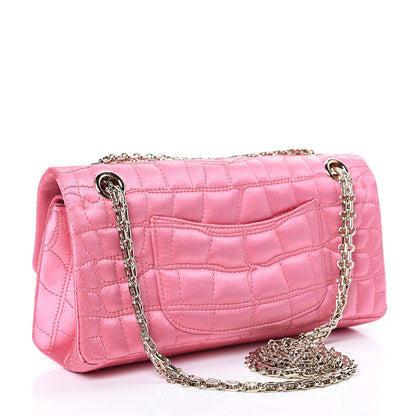Chanel Satin Coco's Croc 2.55 Reissue East West Flap Pink 2 of 11