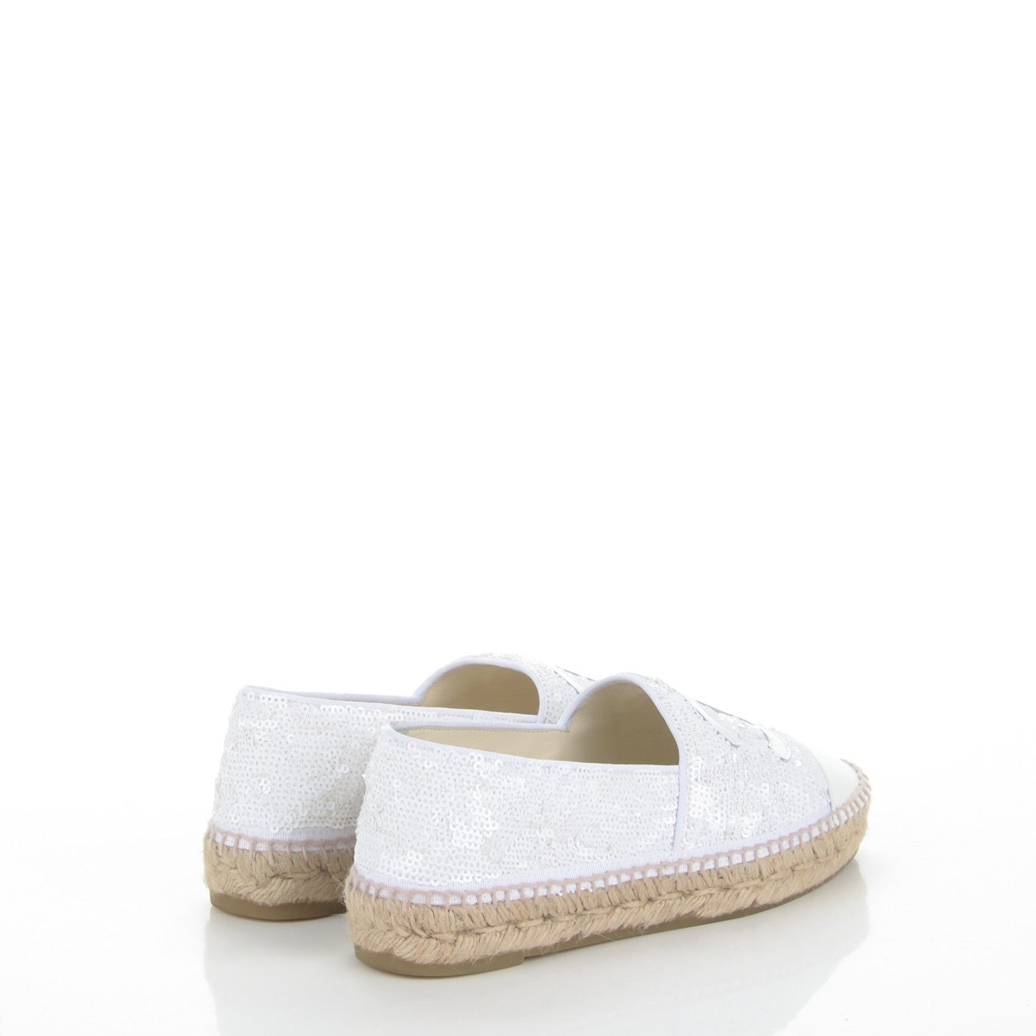 Chanel Patent Sequin CC Espadrilles 36 White 4 of 8