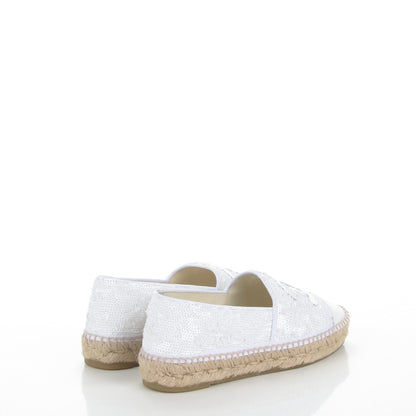 Chanel Patent Sequin CC Espadrilles 36 White 4 of 8