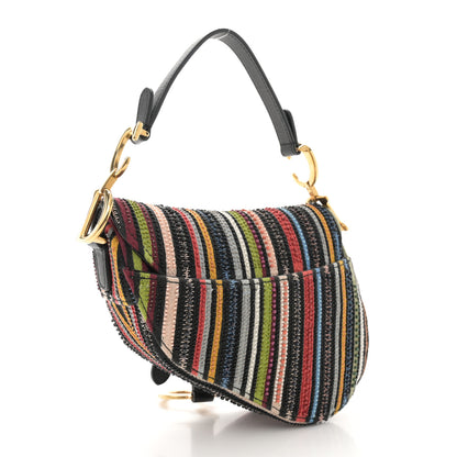 Christian Dior Canvas Embroidered Mini Saddle Bag Multicolor 3 of 11