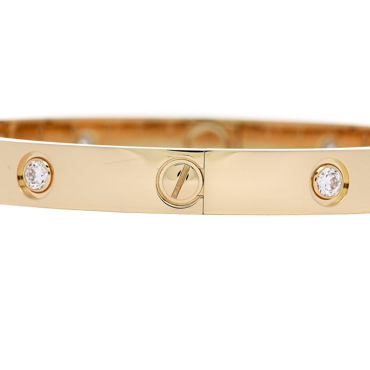 18K Yellow Gold 10 Diamond LOVE Bracelet 17