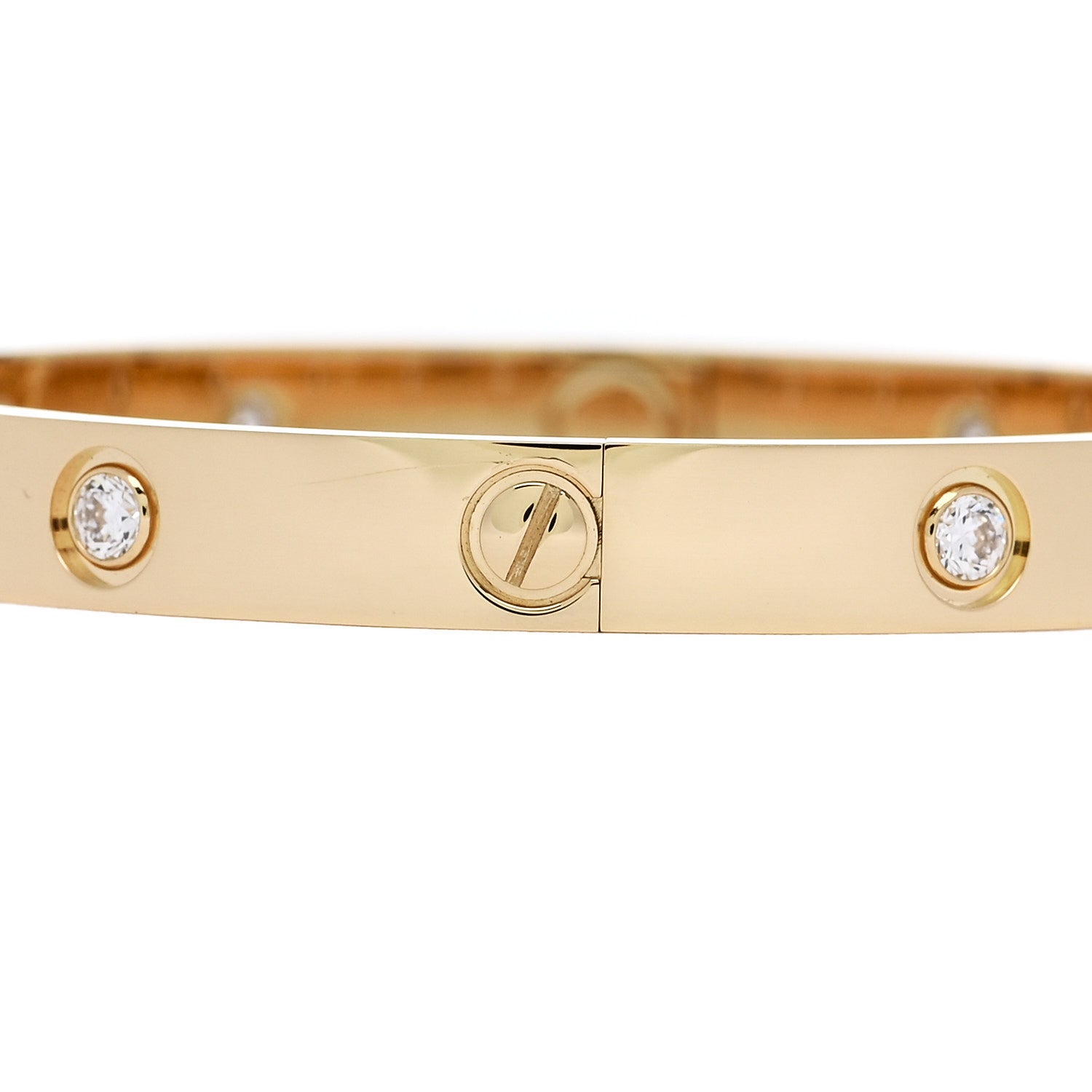 Cartier 18K Yellow Gold 10 Diamond LOVE Bracelet 17 4 of 9