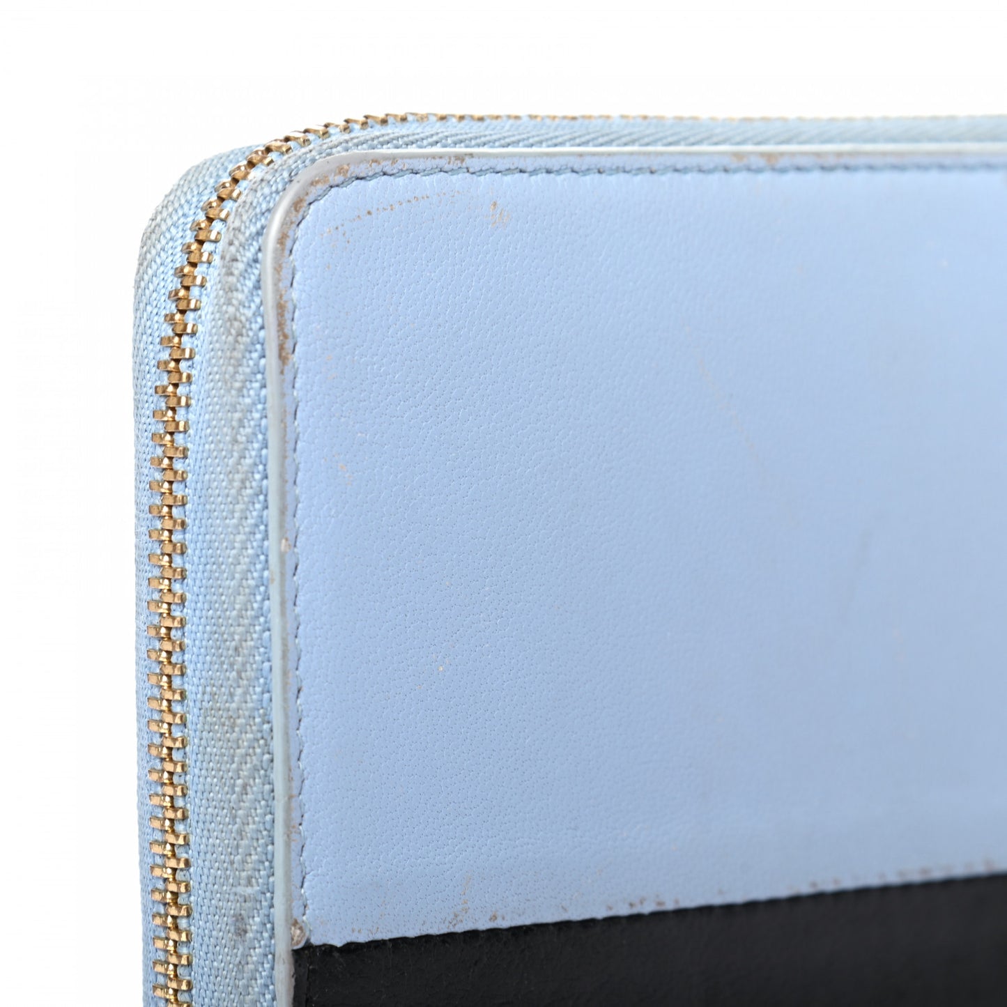 Lambskin Large Zip Around Multifunction Wallet Blue Lavender