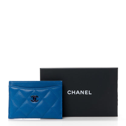 Chanel Lambskin Quilted Card Holder Blue Pink 12 of 12
