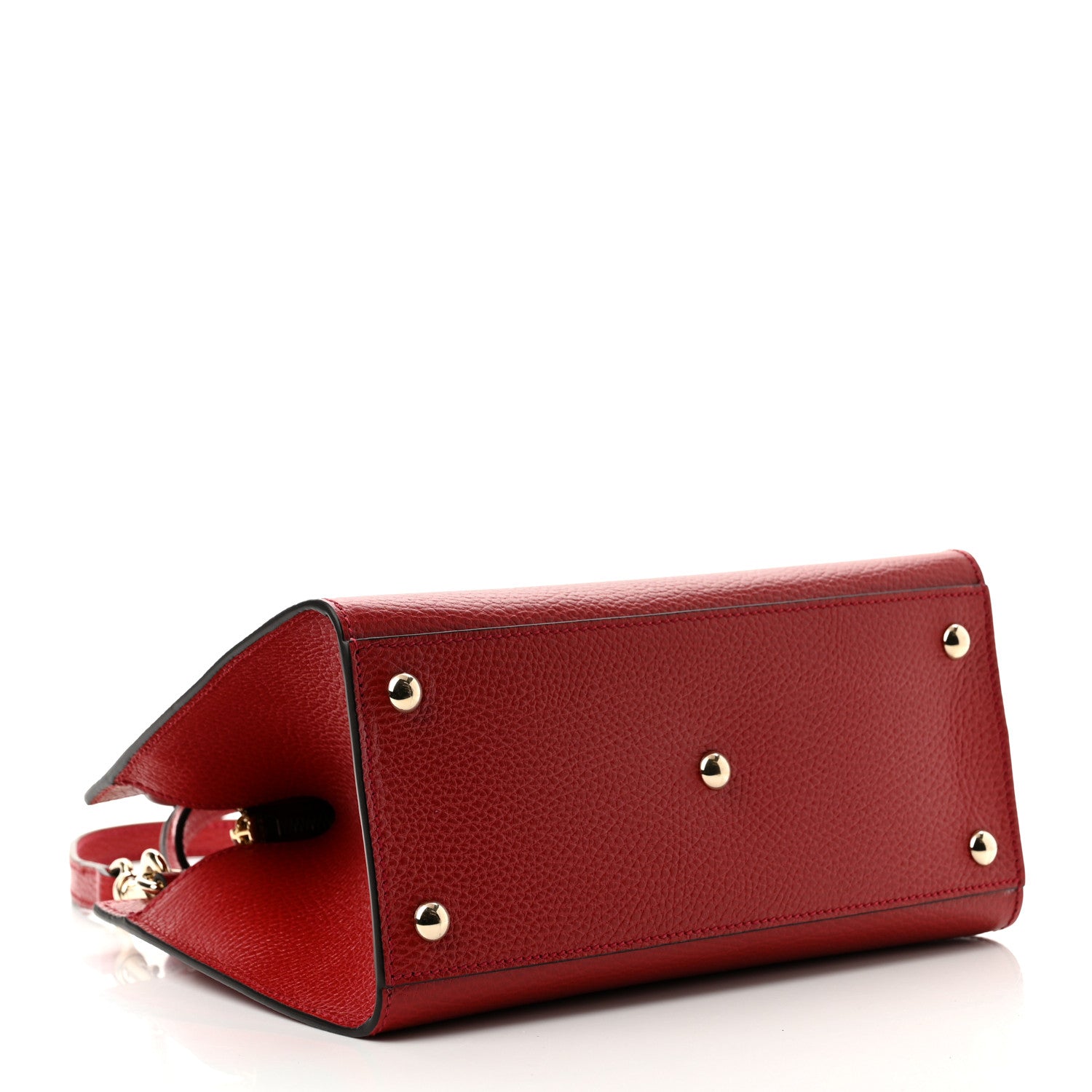 Gucci Dollar Calfskin Medium Soho Top Handle Satchel Hibiscus Red 4 of 10