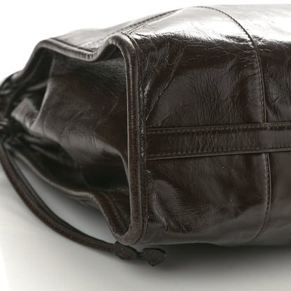 Prada Shiny Nappa Large Shoulder Bag Dark Brown 8 of 9