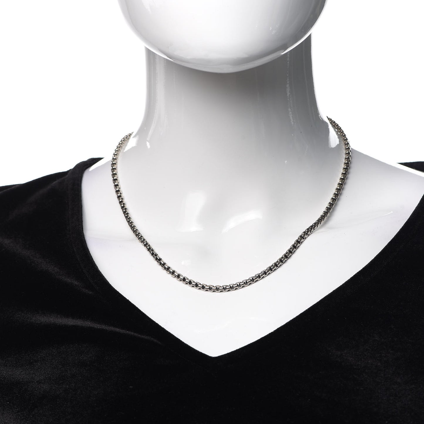 Sterling Silver 14K Yellow Gold 3.6mm Box Chain Necklace 18"