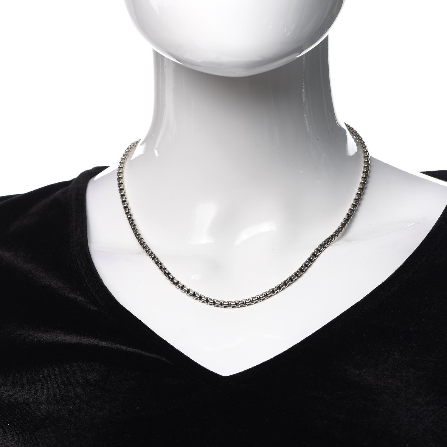 David Yurman Sterling Silver 14K Yellow Gold 3.6mm Box Chain Necklace 18" 2 of 5