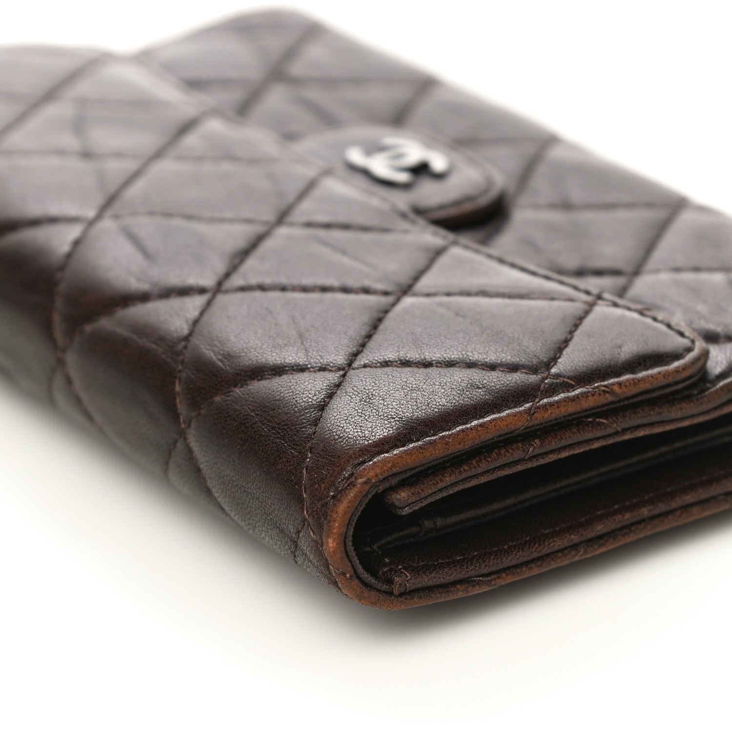 Chanel Lambskin Quilted Large Flap Wallet Dark Brown 10 of 30