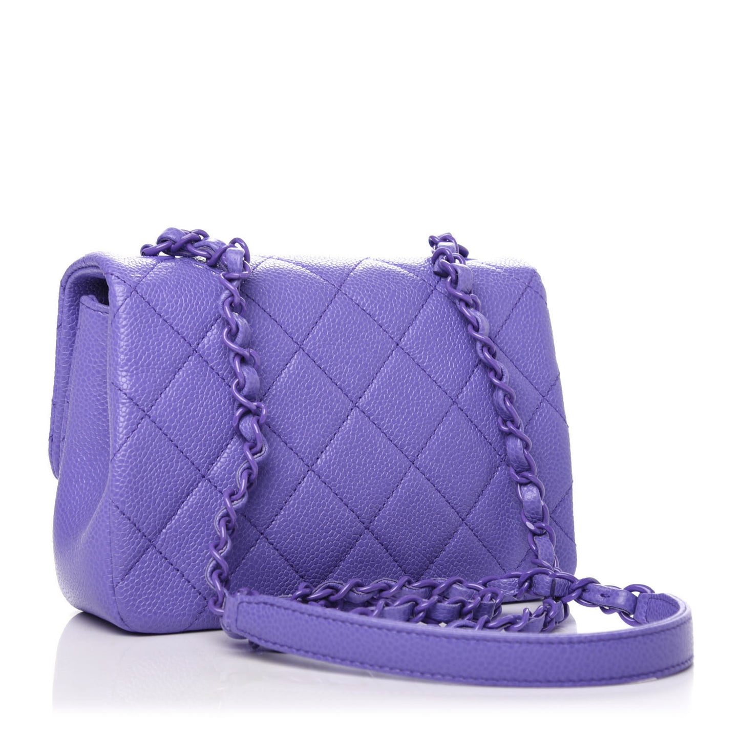 Caviar Quilted Incognito Mini Square Flap Purple