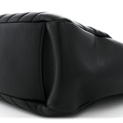 Saint Laurent Sheepskin Matelasse Chevron Large Monogram Shopping Bag Black 10 of 11