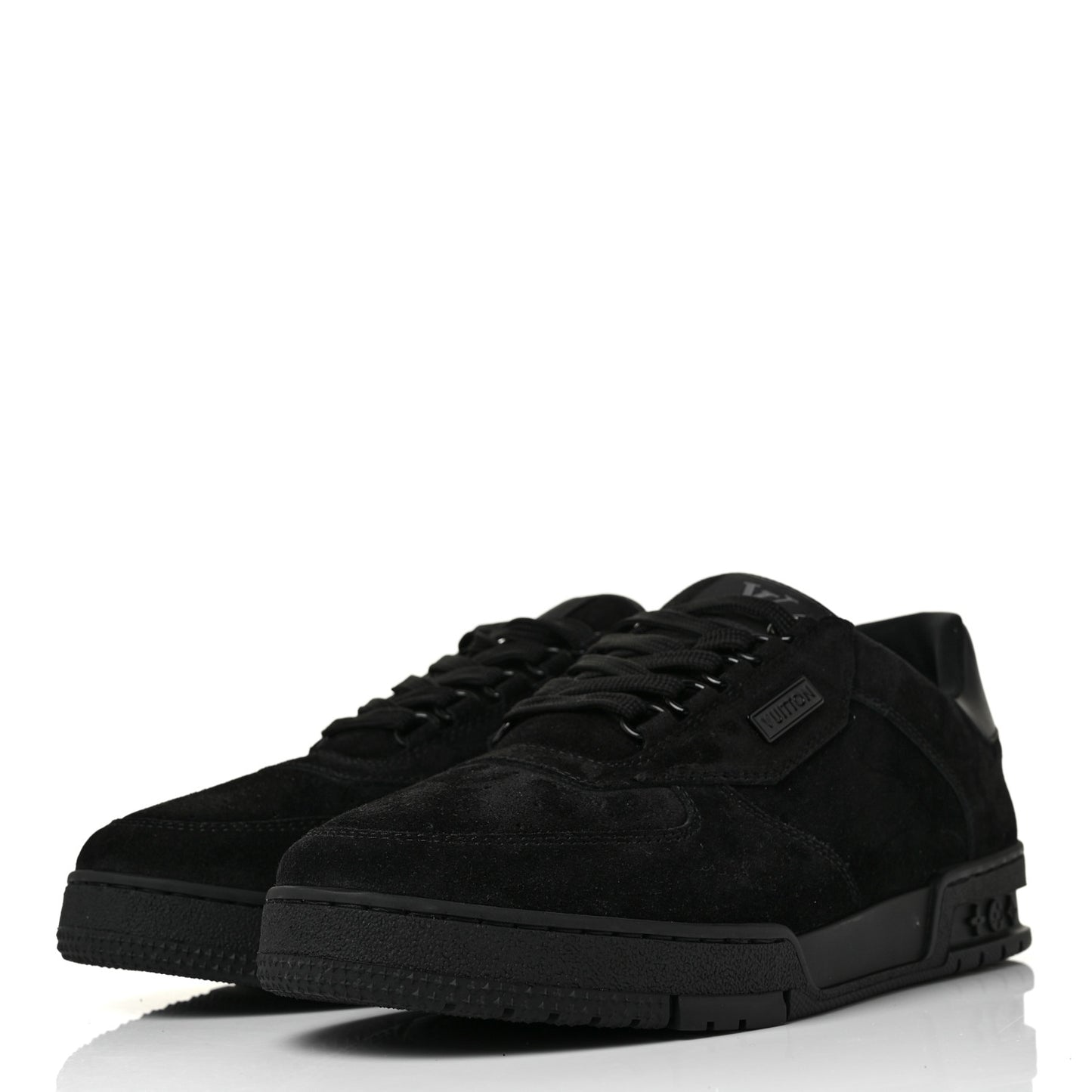 Suede Mens LV Trainer Sneakers 9 Black