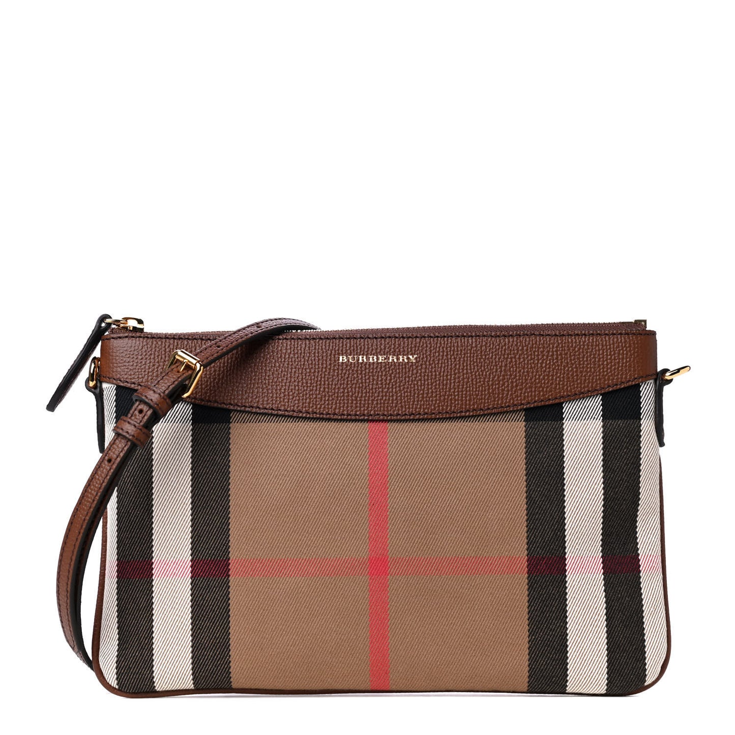 House Check Derby Peyton Crossbody Clutch Bag Tan