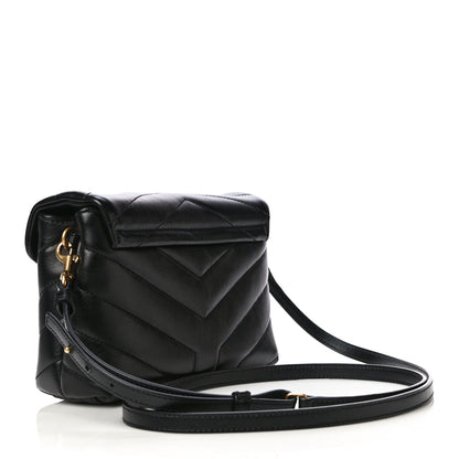 Saint Laurent Calfskin Y Quilted Monogram Toy Loulou Crossbody Bag Black 2 of 12