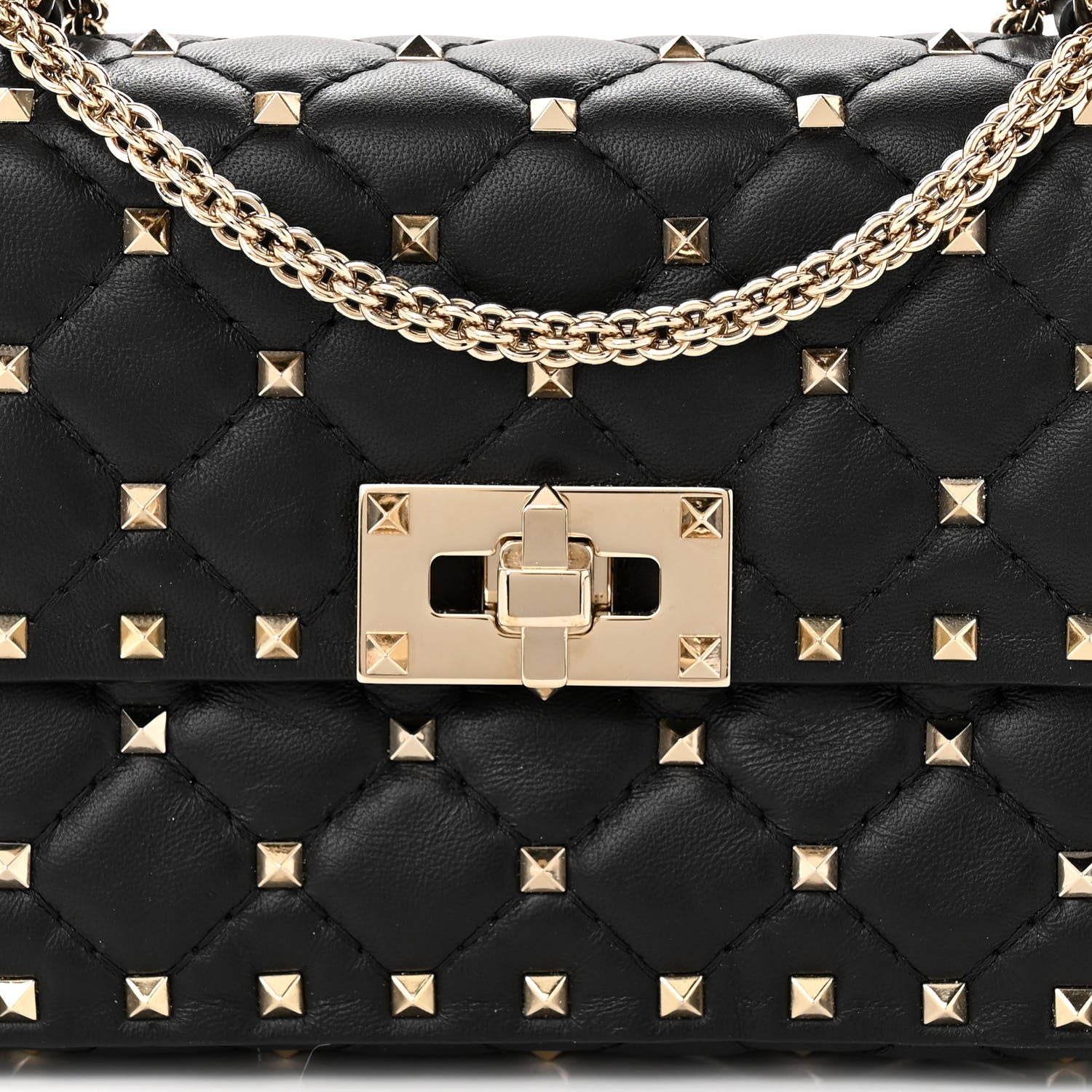 Valentino Garavani Lambskin Small Rockstud Spike Shoulder Bag Black 7 of 9