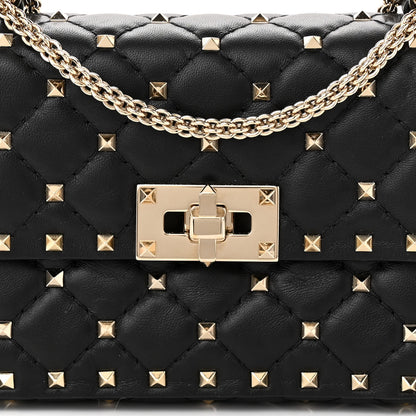 Valentino Garavani Lambskin Small Rockstud Spike Shoulder Bag Black 7 of 9