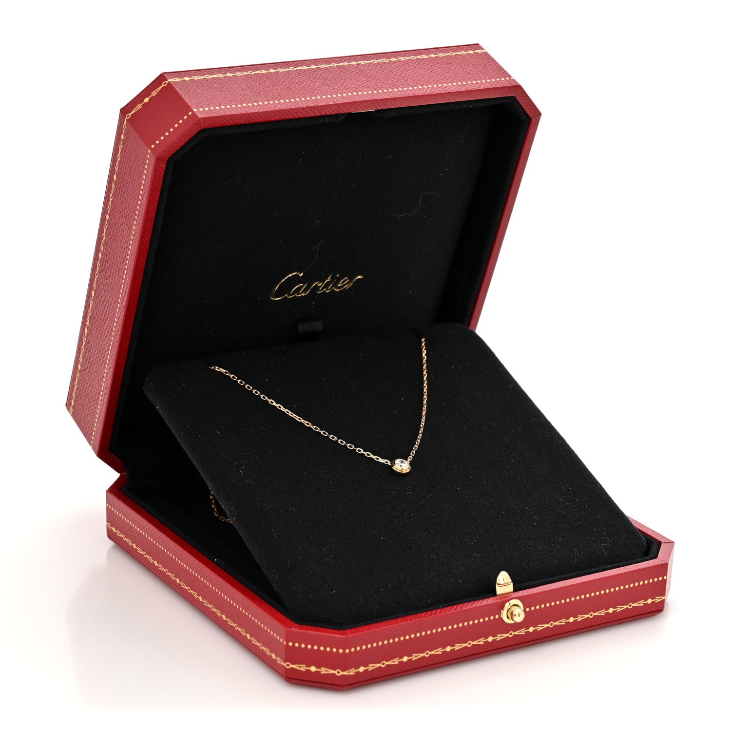 Cartier 18K Yellow Gold Diamond LM D'Amour Pendant Necklace 6 of 6