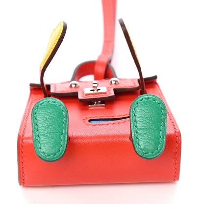 Hermes Tadelakt Chevre Mysore Kelly Quelle Idole Bag Charm Capucine Jaune De Naples Vert Vertigo Zanzibar 6 of 6