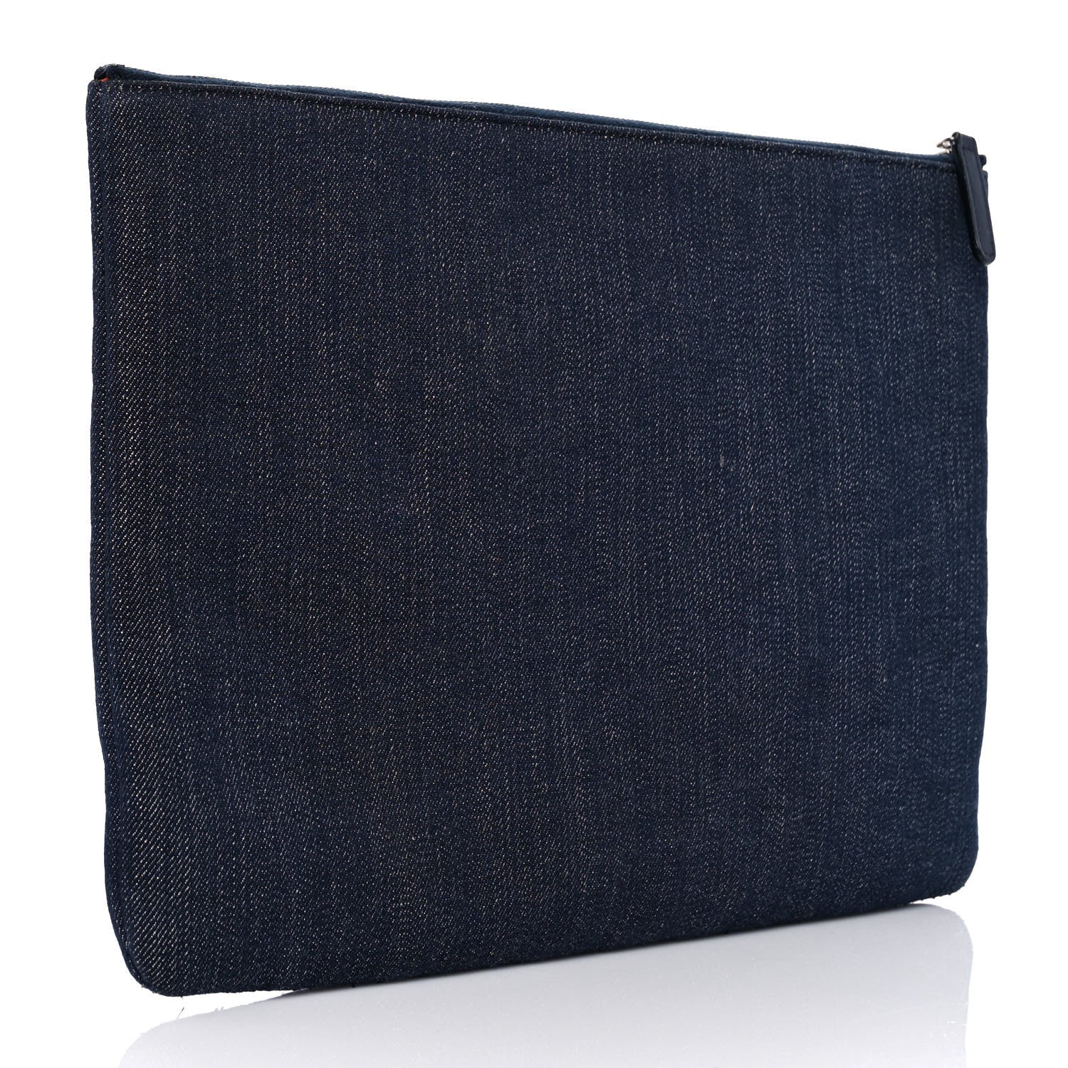 Chanel Denim Medium Deauville Cosmetic Pouch Blue Orange 3 of 10