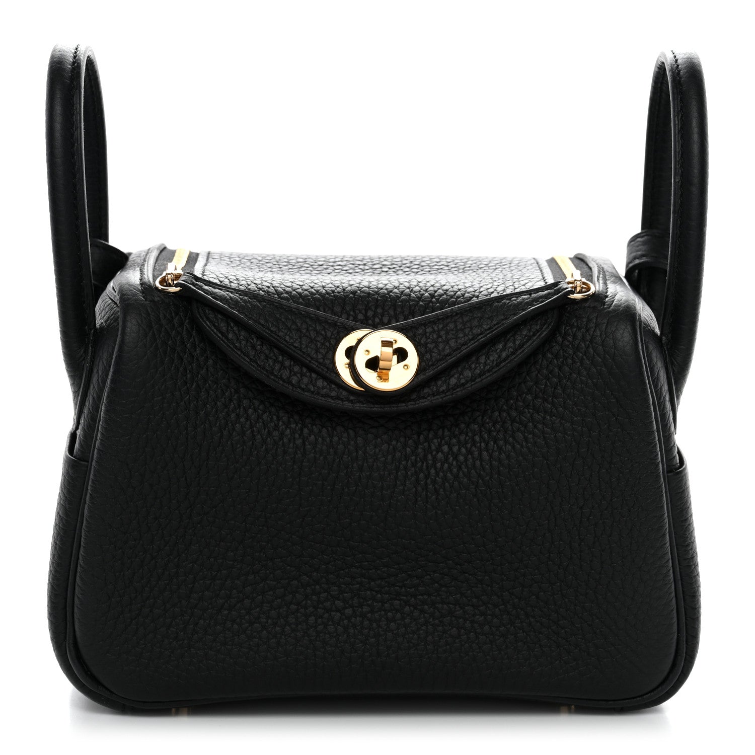Hermes Taurillon Clemence Mini Lindy 20 Black 1 of 11