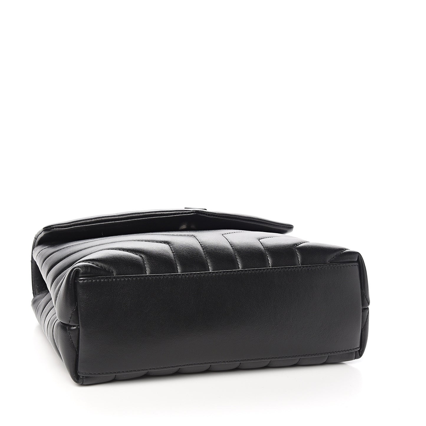 Calfskin Y Quilted Monogram Small Loulou Chain Satchel Black