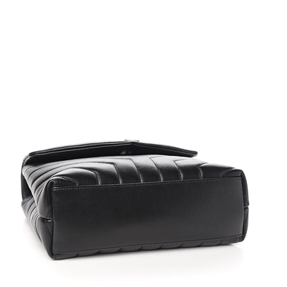 Saint Laurent Calfskin Y Quilted Monogram Small Loulou Chain Satchel Black 3 of 9