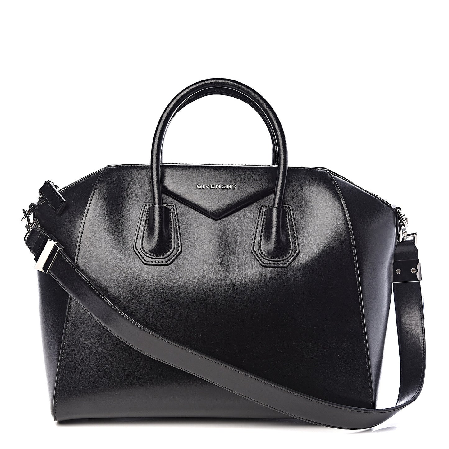 Shiny Lord Calfskin Medium Antigona Black