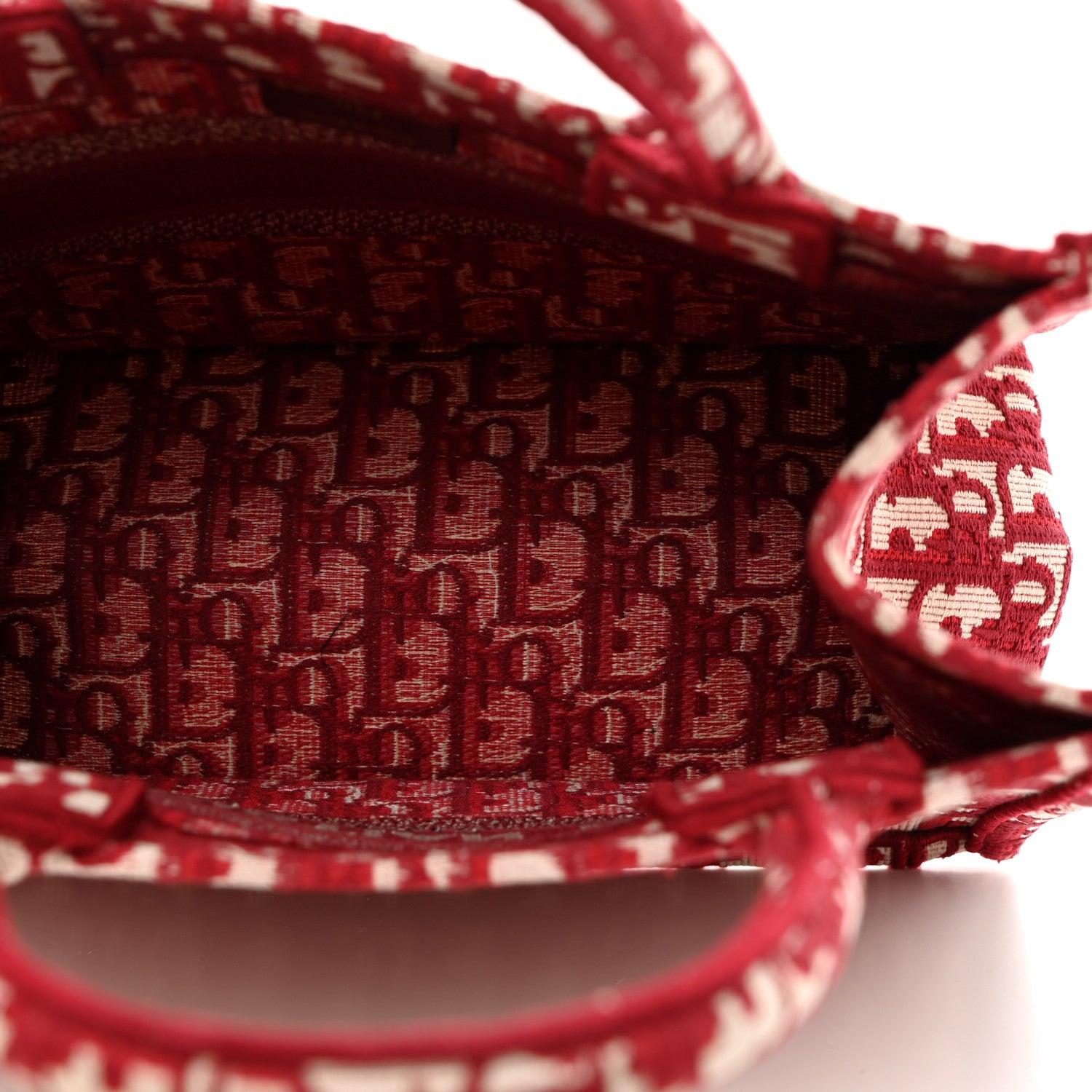 Christian Dior Oblique Small Book Tote Burgundy Multicolor 5 of 10