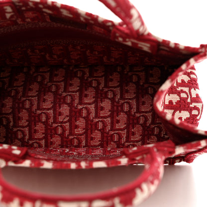 Christian Dior Oblique Small Book Tote Burgundy Multicolor 5 of 10