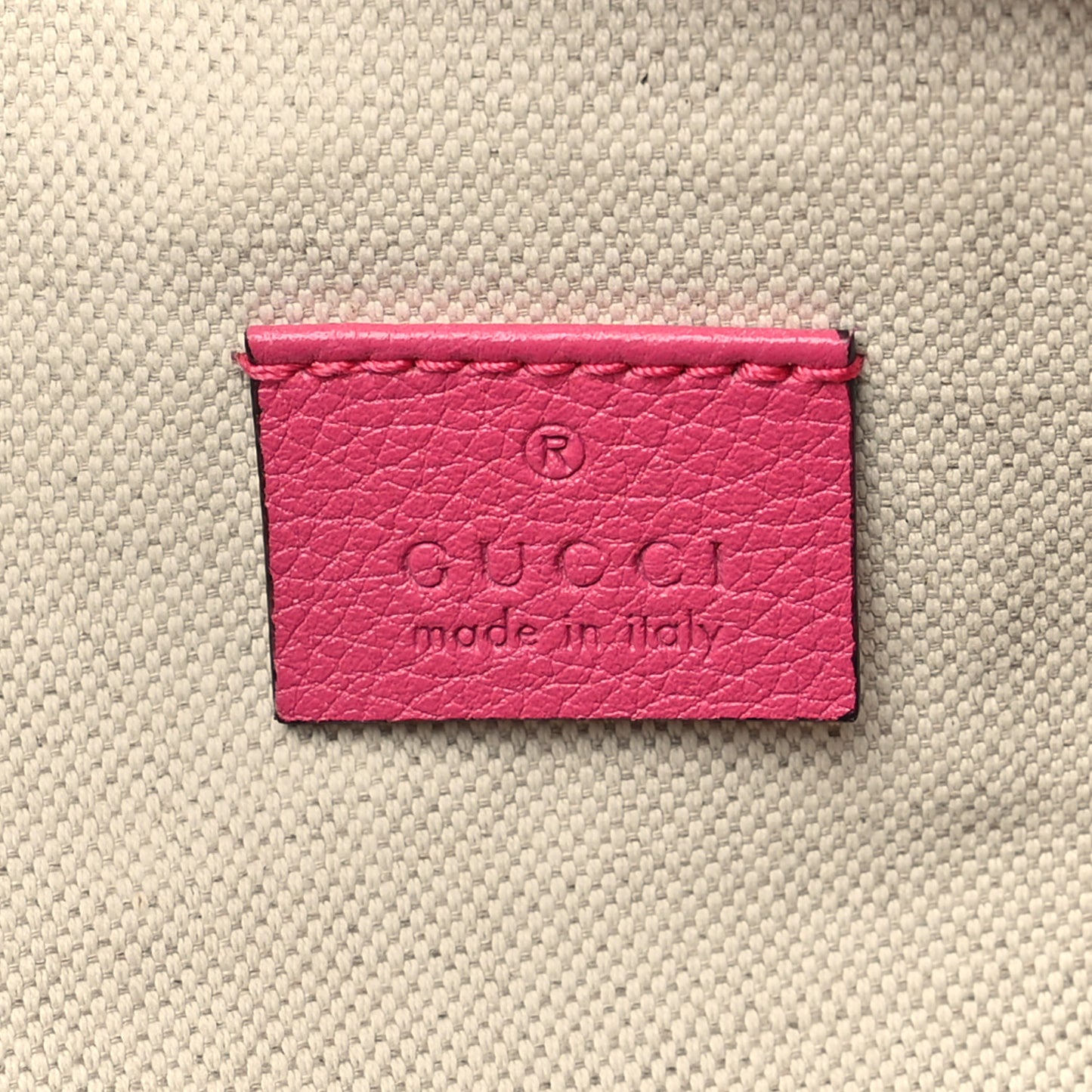 Grained Calfskin Logo Belt Bag Pink