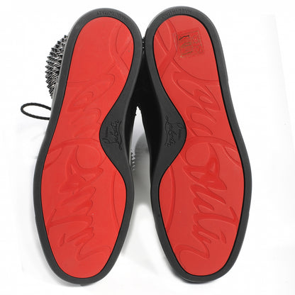 Christian Louboutin Nappa Surlapony Spikes Flat Boots 38 Black 5 of 6