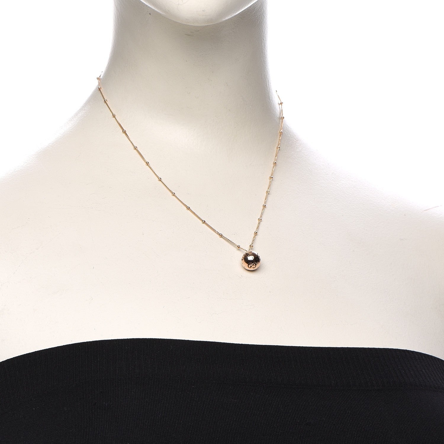 Gucci 18K Rose Gold Guccissima Pedant Necklace 2 of 5