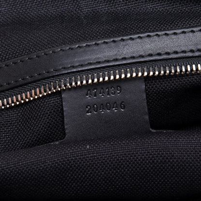 Gucci Soft GG Supreme Monogram Appia Calfskin Web East West Messenger Bag Black Grey 9 of 11
