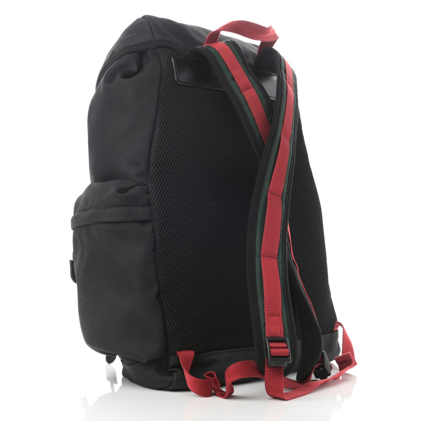 Techno Canvas Web Double Buckle Backpack Black