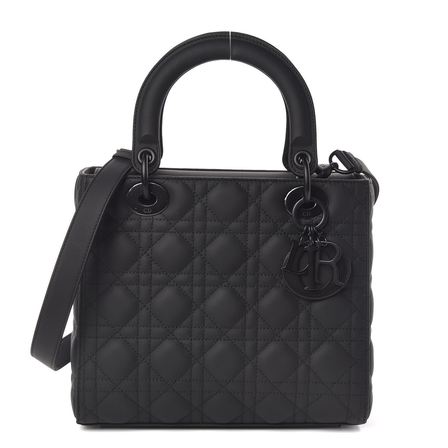 Christian Dior Ultra Matte Calfskin Cannage Medium Lady Dior Black 1 of 14