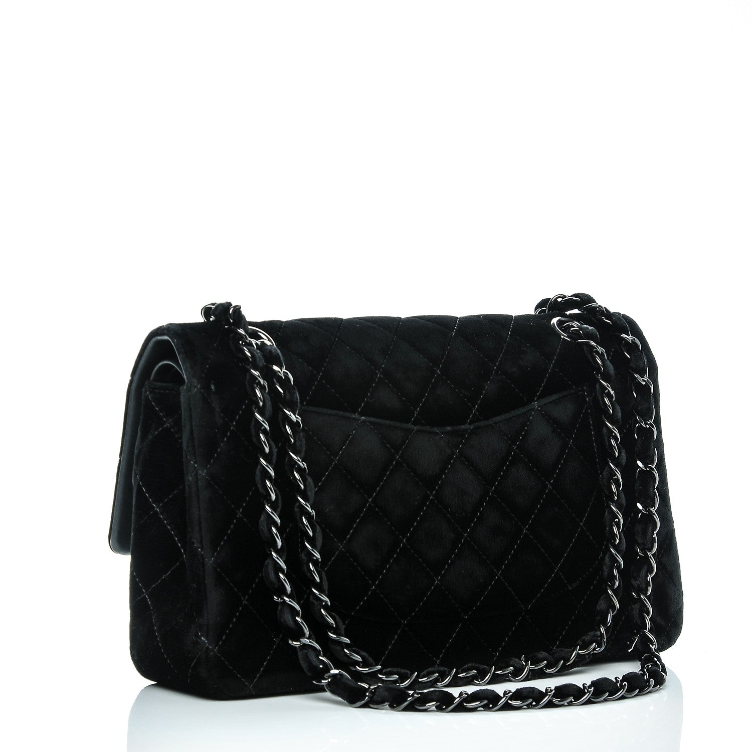 Chanel Velvet Quilted Medium Double Flap Black 3 of 8