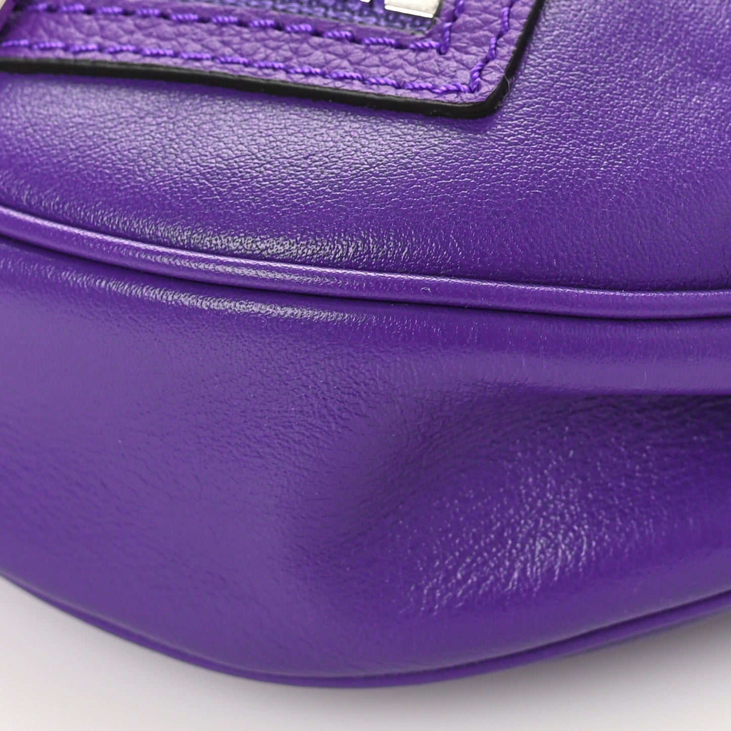 Calfskin Small Repeat Zip Hobo Purple