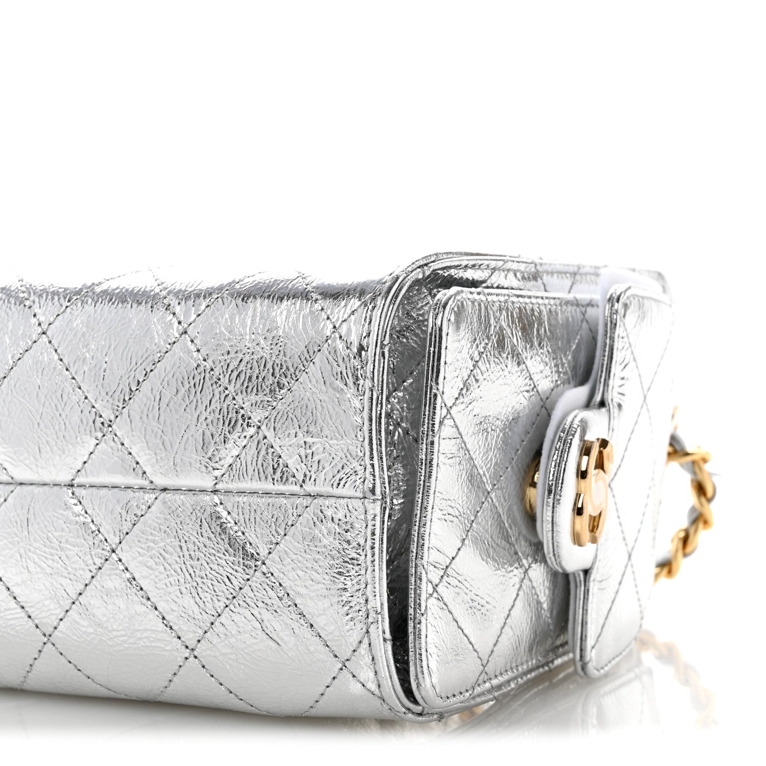 Chanel Metallic Aged Calfskin Quilted Mini Chanel 25 Handbag Silver 10 of 10