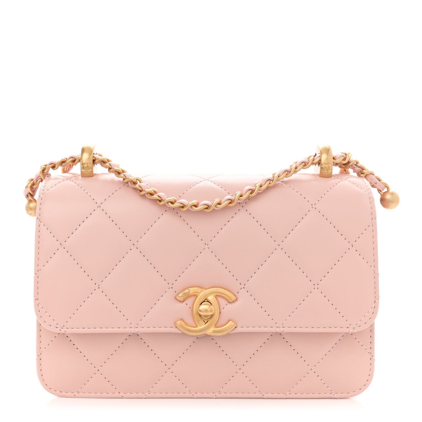 Calfskin Quilted Mini Perfect Fit Flap Light Pink