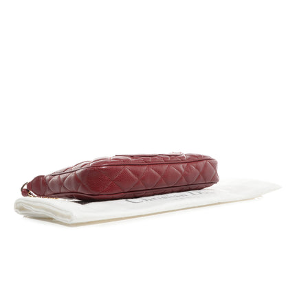 Chanel Caviar Quilted Pochette Red 4 of 7