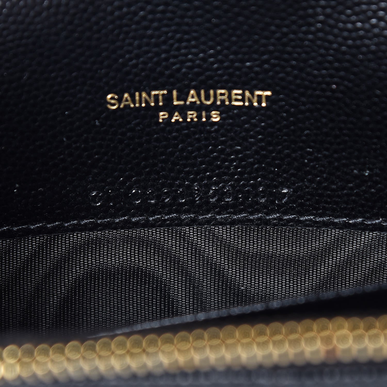 Saint Laurent Grain De Poudre Matelasse Chevron Monogram Envelope Chain Wallet Black 8 of 10
