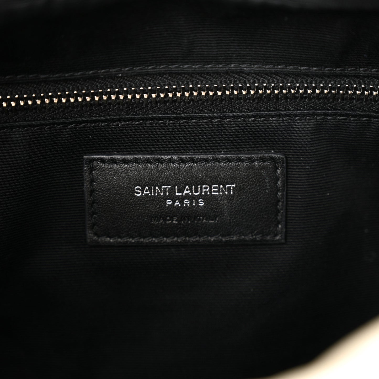 SAINT LAURENT Calfskin Y Quilted Monogram Small Loulou Bowling Bag Ivory