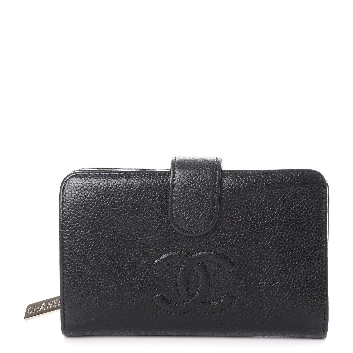 Caviar Timeless CC Zipped Pocket Wallet Black