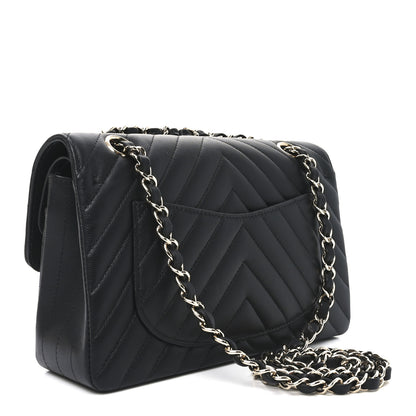 Chanel Caviar Chevron Quilted Small Double Flap Black 5 of 21
