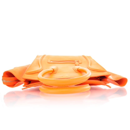 Celine Pebbled Leather Mini Luggage Bag Fluo Orange 4 of 10