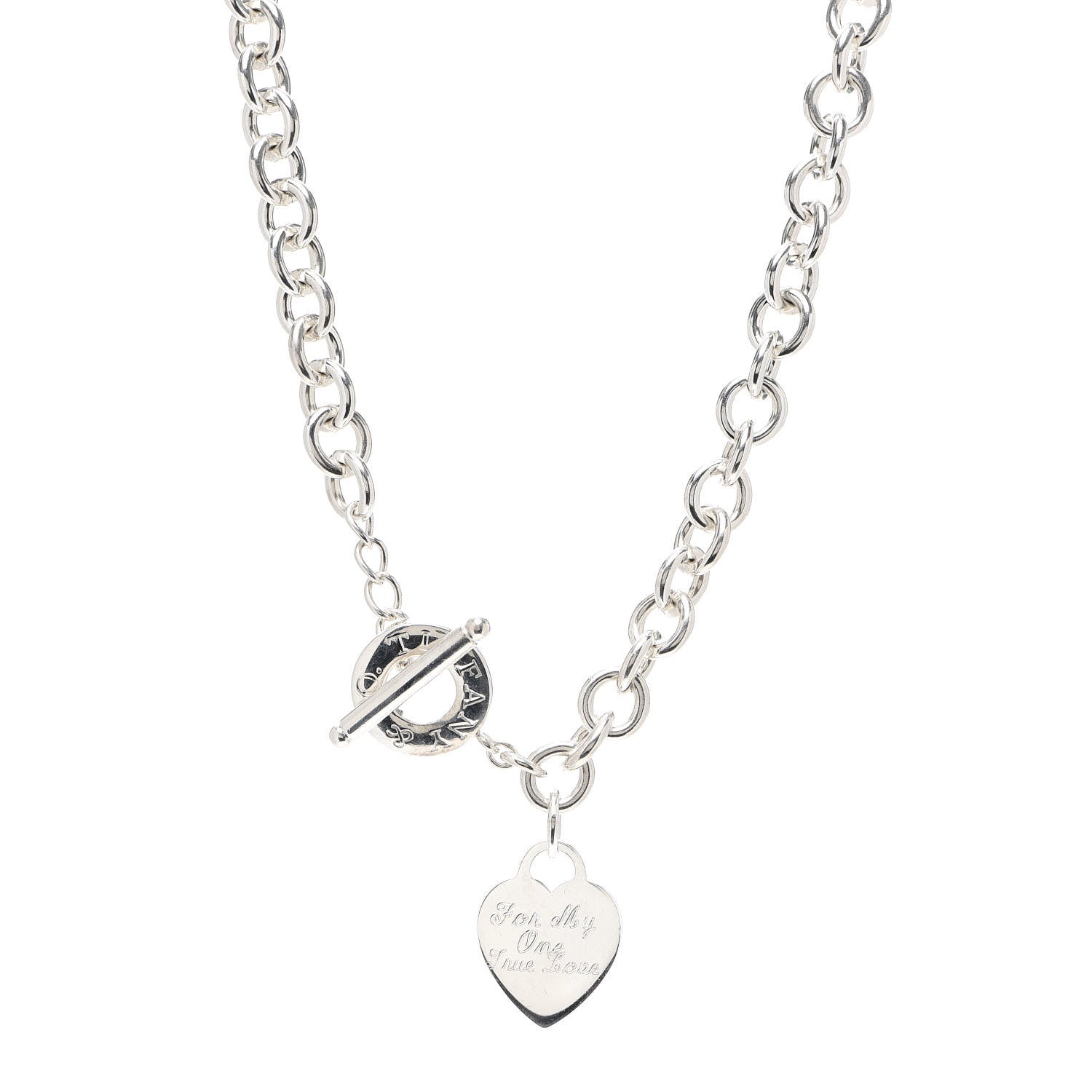 Tiffany Sterling Silver Heart Tag Toggle Necklace 1 of 4