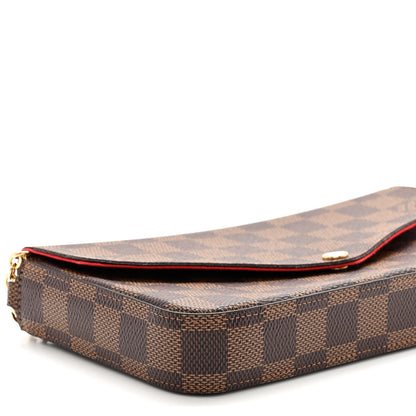 Louis Vuitton Damier Ebene Pochette Felicie Chain Wallet 9 of 10